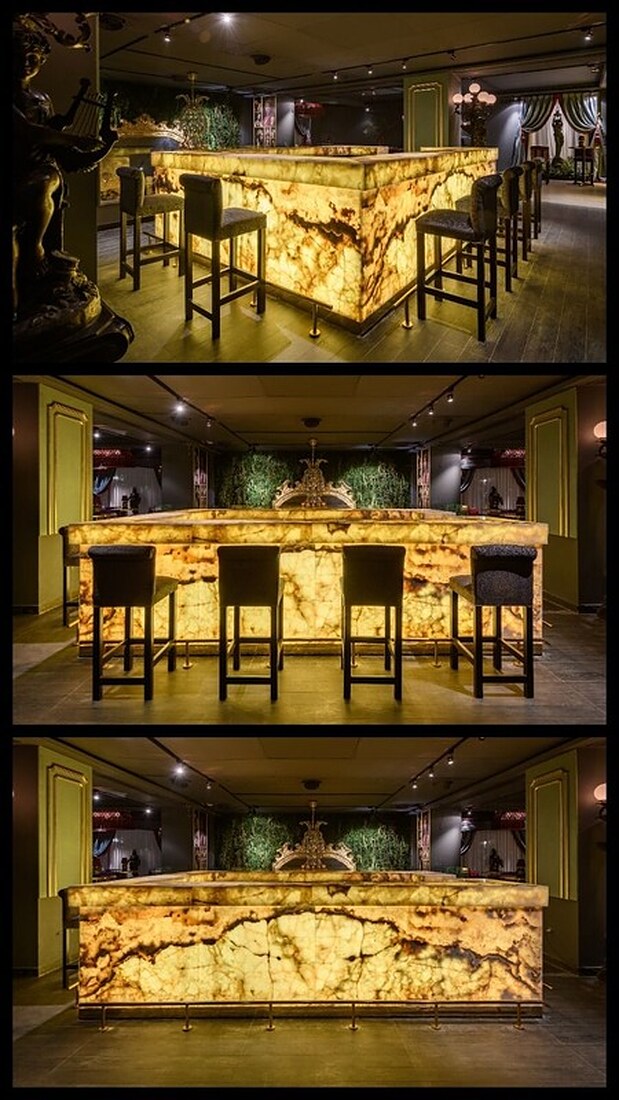 Backlit onyx cellar